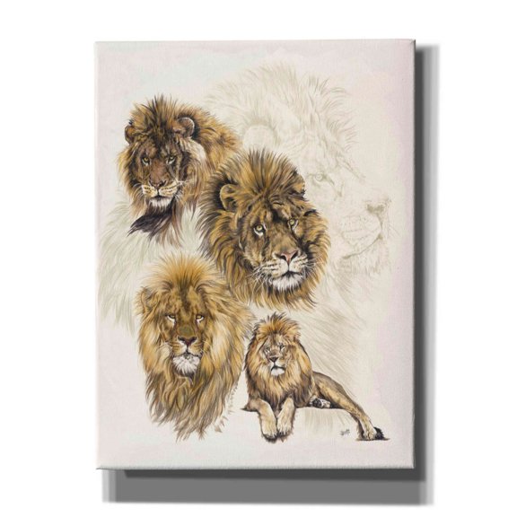 Epic Graffiti 'Ghost Image Lion' by Barbara Keith, Canvas Wall Art, 12"x16"