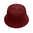 thumbnail image 1 of HNMKIU Chapeau de Pêcheur en Velours Côtelé Automne Hiver pour Hommes et Femmes Béret Style Rue Unisexe Seau Réglable Vin, Taille Unique, 1 of 6