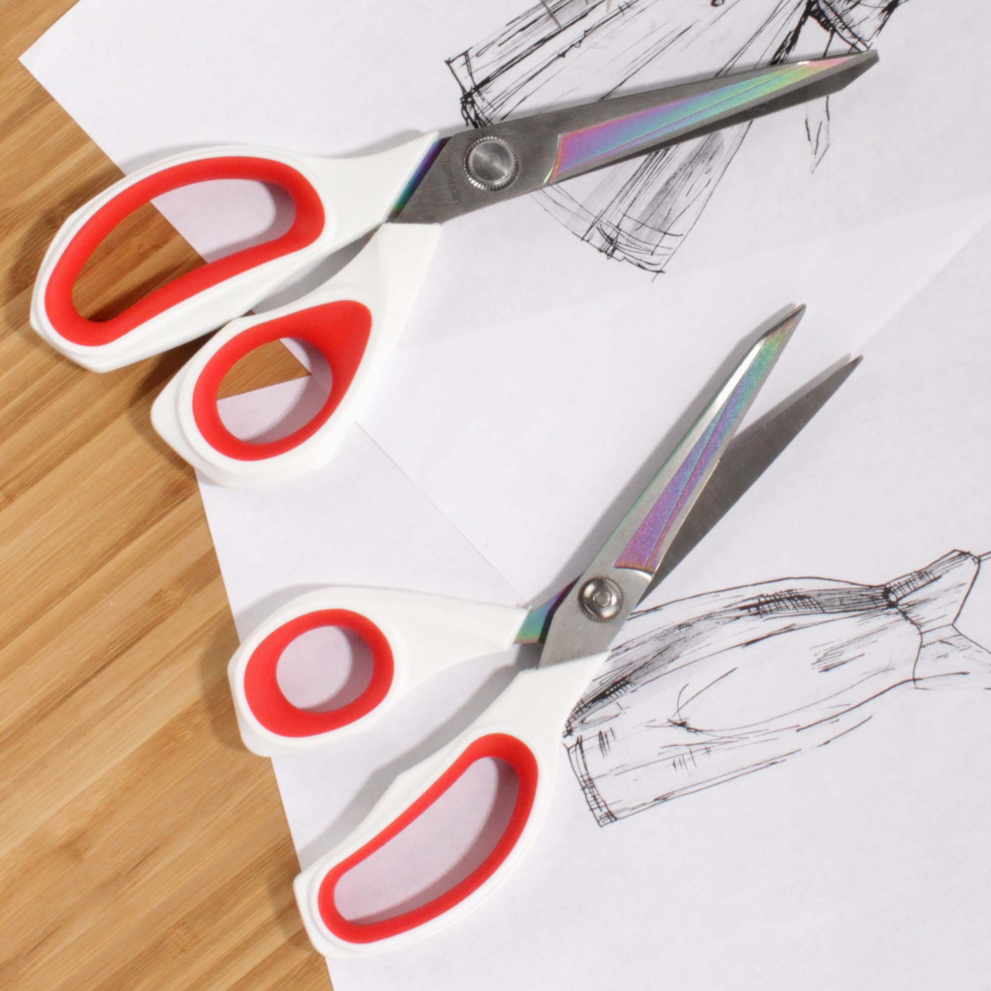 JubileeYarn Forged Titanium Fabric Shears Double Pack - 8.5" & 9.5" Black w/Grey - 1 Set