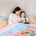 thumbnail image 5 of Manfei Sweet Initial T Print 7pcs Queen Bedding,Cartoon Ice Cream Bedding Comforter Set Queen,Yellow,Pink Reversible, 5 of 7