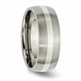 thumbnail image 2 of Titanium Sterling Silver Inlay 8mm Brushed Band, 2 of 9