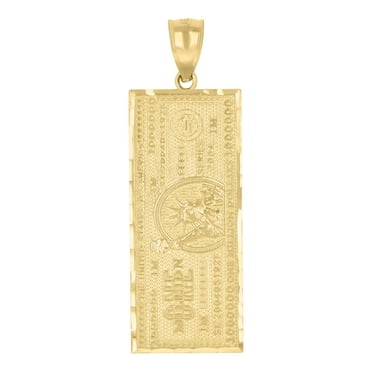 10kt Yellow Gold Mens One Million Dollar Fashion Charm Pendant
