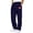 Navy, variant on Npasoilc Casual Sweatpants for Men Solid Color Drawstring Waist Elastic Leather Label Straight Sport Trousers,Navy