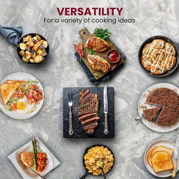 Extra Deep 16x13x3.2" Electric Skillet with Non-stick, Glass Lid, Easy Pour Spout, Dishwasher Safe, Black