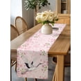 thumbnail image 5 of Watercolor Pink Cherry Blossoms White Cranes Table Runner-36 Inch Long Spring Floral Table Runners Linen Burlap Tablerunner for Kitchen Dining Room Holiday Party, 5 of 9