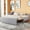 1: Gray, variant on Harper & Bright Designs Twin Size L Shaped Platform Bed with Pop Up Trundle, Wood Upholstered Corner Bed Frame for Bedroom, Beige