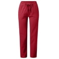 thumbnail image 6 of ZLBDYG Linen Pants Girls High Waist Carrot Straight Leg Summer Bottoms Teen Kids Drawstring Ankle Length Tapered Trousers Slacks, 6 of 6