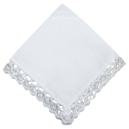 Laikoutd White Lace Handkerchief for Women Wedding Handkerchief Pocket Handkerchief for Bride Groom Wedding Gifts
