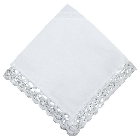 Laikoutd White Lace Handkerchief for Women Wedding Handkerchief Pocket Handkerchief for Bride Groom Wedding Gifts