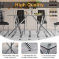 thumbnail image 6 of 63" Rectangular Clear Tempered Glass Dining Table for 4-6 People, Modern Kitchen Table with Two X-Shaped Metal Legs, Dining Table for Kitchen, Living Room, 6 of 7