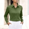 thumbnail image 5 of Women's Classic Collar Long Sleeve Button Down Shirt in Solid Color for Casual and Professional Wear, 5 of 5