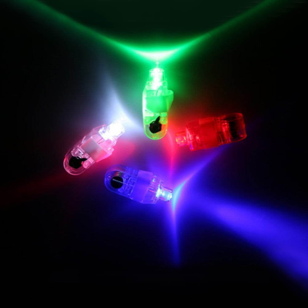 4Pcs Bright Finger Flashlights LED Finger Lamps Rave Red, Blue