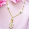 thumbnail image 2 of Women's Flower Oval Pearl Pendant Set With Gold Plated, 2 of 2