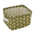 thumbnail image 2 of Linnome Linen Cotton Desktop Storage Basket Fresh Fabric Organizer Box Foldable Small Sundry Holder for Bedroom Vanity Living Room Countertop Tidying, 2 of 7
