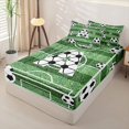 thumbnail image 2 of Homewish Letter A Monogrammed Zipper Twin Comforter Sets with Fitted Sheet and 2 Pillowcases,Green White Black Zipper Bedding Set For Soccer Lovers,Black Reversible,4-Piece, 2 of 7