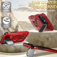 thumbnail image 2 of KOMI for iPhone 16E MagSafe Case with Adjustable Metal Camera Lens Cover Stand with 1 Screen Protector,[Mil-Grade Protect] Rugged Heavy Duty Magnetic Case for iPhone 16e / iPhone SE4 6.1" Red, 2 of 5