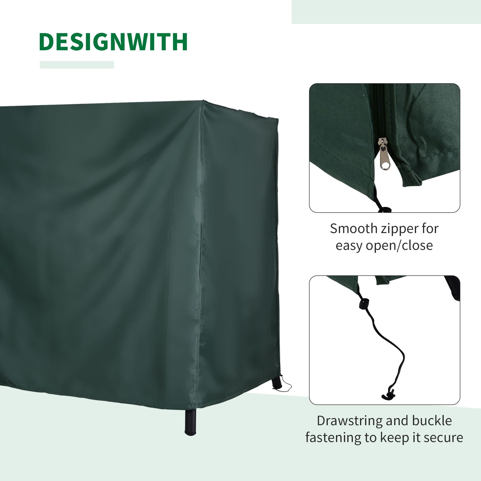 Dranite Large Outdoor Swing Chair Cover, Waterproof & UV Protection, Heavy Duty Patio Furniture Protector Against Wind and Rain
