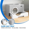 thumbnail image 4 of Dextrus Covered Cat Litter Box, Enclosed Litter Box with Drawer, Front Entry & Top Exit, Easy Clean Hooded Design, Gray, 4 of 9