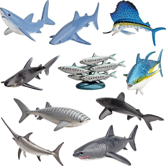 Ulxkmt 10Pcs Mini Realistic Sea Animal Figurine Home Decor 10Pcs