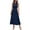 Dark Blue, variant on YanHoo Women's Swing Dresses Sleeveless Waisted Ruched Slimming Dress Summer Ladies Flowy Midi Dress with Belt