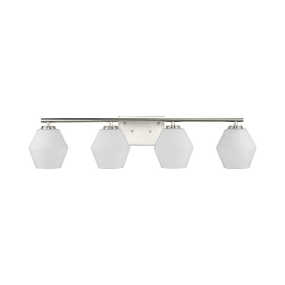 Copeland Collection Four-Light Brushed Nickel Mid-Century Modern Vanity Light