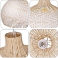thumbnail image 6 of Arturesthome White Wicker Chandelier, Boho Basket Rattan Pendant Lighting Fixtures Large Basket Natural Woven Hanging Ceiling Lights Lamp Shade, 6 of 7