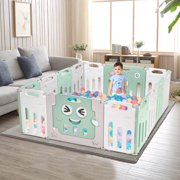 Winado 14 Panels Baby Playards,Toddler Playpen,Activity Center,Green