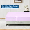 thumbnail image 4 of Twin Size Zippered Closure Fitted Sheet (39" x 75"), 1-Piece Bottom Sheet, 800 Thread Count 100% Egyptian Cotton, Fits Up to 15" Deep Mattress, Color Lavender Solid, 4 of 6