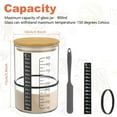 thumbnail image 3 of Adzgya Food Storage Glass Jar Kit With Scale Paper 30.4oz Temperature Container W/ Wooden Lid Cloth Cover Wide Mouth Jar For Breads Fermentation, 3 of 9