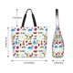 thumbnail image 5 of Balery Summer Bolsa Tote Estilo Estético con Cremalleras, Bolsa de Hombro, Bolsa de Compras Grande y Plegable, 5 of 8