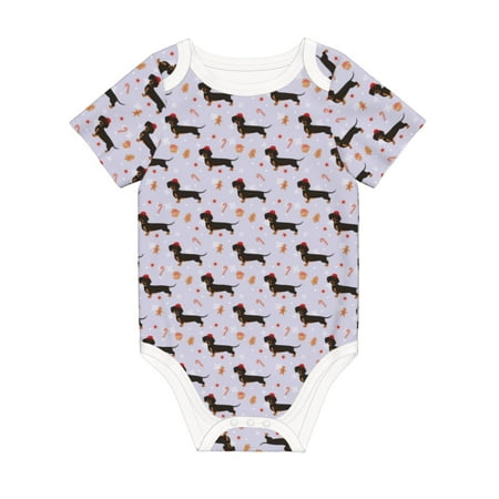 

Matuu Dachshund Dog Puppy for Baby Short-Sleeve Bodysuit Soft Cotton Comfortable and Breathable Perfect for Newborns and Infants