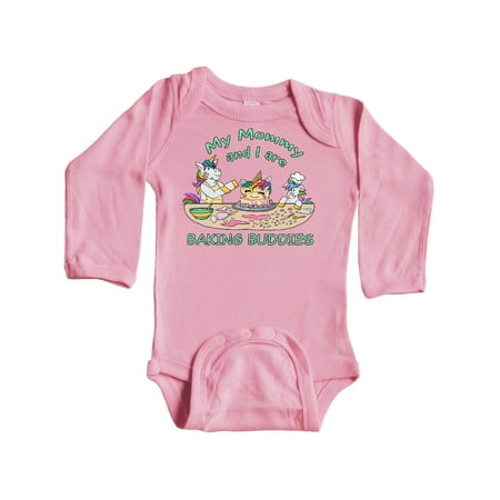 

Inktastic My Mommy and I are Baking Buddies Gift Baby Boy or Baby Girl Long Sleeve Bodysuit