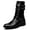 Rough Black, variant on Men Boots Fashionable Motorcycle Boots Mid Calf Cowboy Boots Rough Black US 7.5