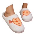 thumbnail image 3 of Gaexia Halloween Pumpkin Slippers for Womens Fun Cute Plush Warm House Shoes Winter Wool Lined Indoor Outdoor Fuzzy Slippers Warm Winter Gift for Women, 3 of 7