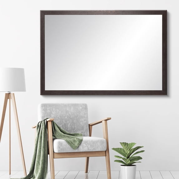 Textured Expresso Farmhouse Wall Mirror 29.5'' x 38.5''