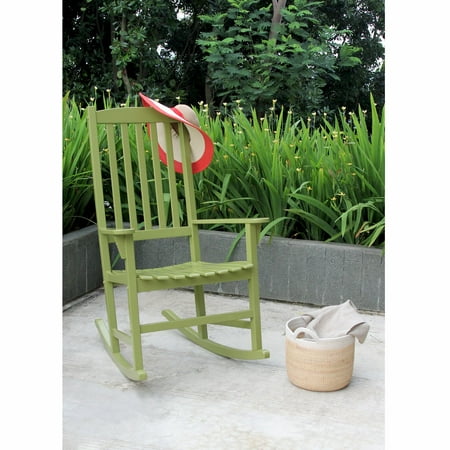 Alston Solid Wood Outdoor Rocking Chair, Green