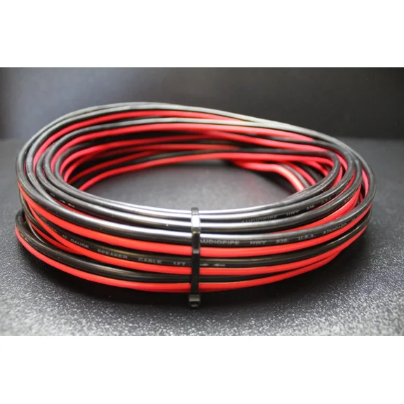10 Gauge Red Black Speaker Wire Per 10 Ft Awg Cable Power Ground Stranded Copper