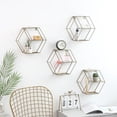 thumbnail image 3 of Metal Hexagonal Wall Hanging Shelf Storage Rack Living Room Bedroom Decoration, 3 of 9