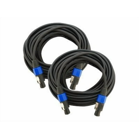 Seismic Audio TW12S50 - Speaker cable - Speakon (2 pole) female to Speakon (2 pole) female - 15.2 m - shielded - black (pack of 2)