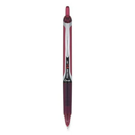Precise V5rt Roller Ball Pen, Retractable, Extra-Fine 0.5 Mm, Burgundy Ink, Burgundy/silver Barrel, Dozen | Bundle of 2 Dozen