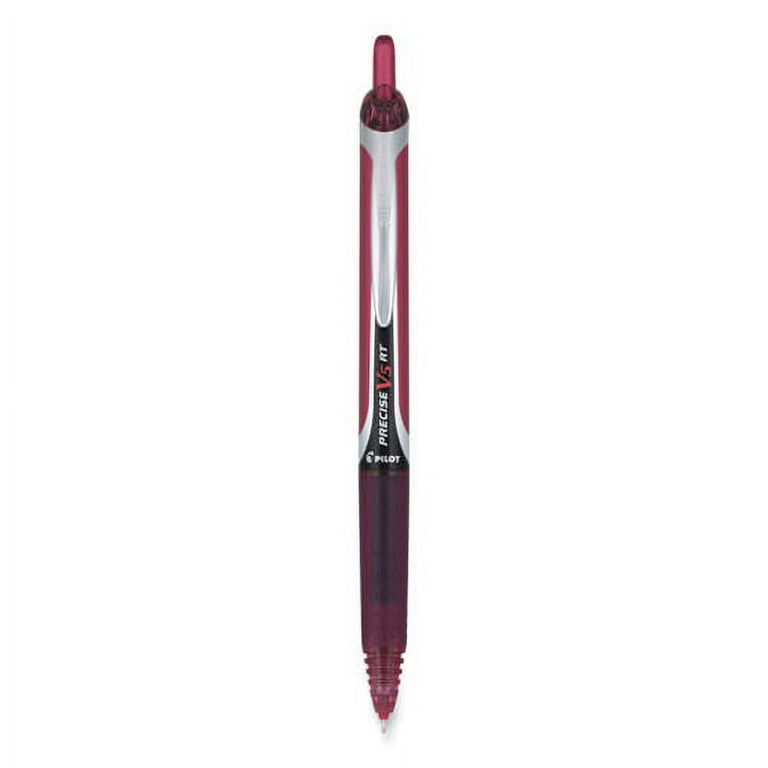 Precise V5RT Roller Ball Pen, Retractable, Extra-Fine 0.5 mm, Burgundy Ink, Burgundy/Silver Barrel, Dozen Precise V5RT Roller Ball Pen, Retractable, Extra-Fine 0.5 mm, Burgundy Ink, Burgundy/Silver Barrel, Dozen