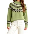 thumbnail image 2 of TARIENDY Mock Neck Sweater Women's Long Sleeve Wool Knit Pullover Tops Vintage Fair Isle Sweaters Fall Winter Warm Outfits M, 2 of 7