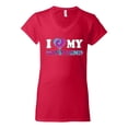 thumbnail image 2 of I Love My Boyfriend Tie Dye Pop Culture Women's Standard V-Neck Tee, Red, 2XL, 2 of 3