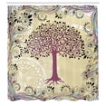 thumbnail image 2 of Ambesonne Nature Shower Curtain, Peacock Feathers Motif Tree, 69"Wx84"L, Pale Fuchsia, 2 of 4