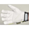thumbnail image 2 of Hi-Vis Cold Protection Mechanics Gloves, Grain Goatskin Palm, Hook-and-Loop Cuff, Black/Lime/White, 2 of 6