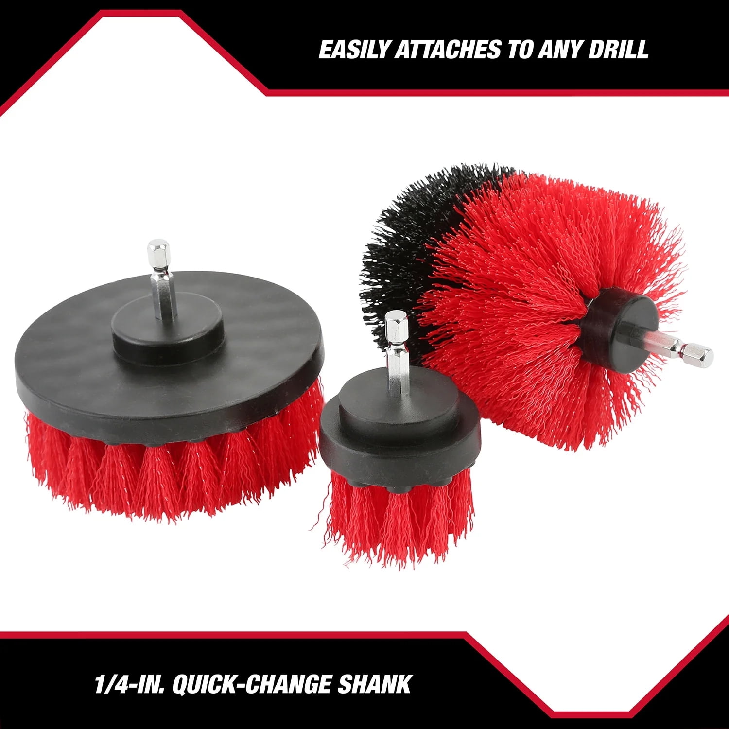 Hyper Tough 4-Piece Scrub Brush Cleaning Set, Holiday Gift