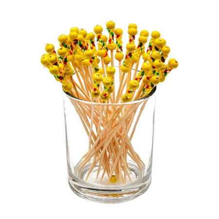 

100PCS Cocktail Picks Fancy Cocktail Toothpicks for Appetizers Picks Bamboo Cocktail Skewers for Appetizers Wedding Party Toothpicks