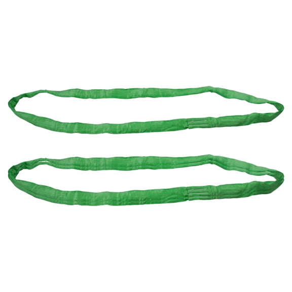Round Sling 8' Green 5300# Vertical 4200 # Choker 10600 # Basket (2 Pack)
