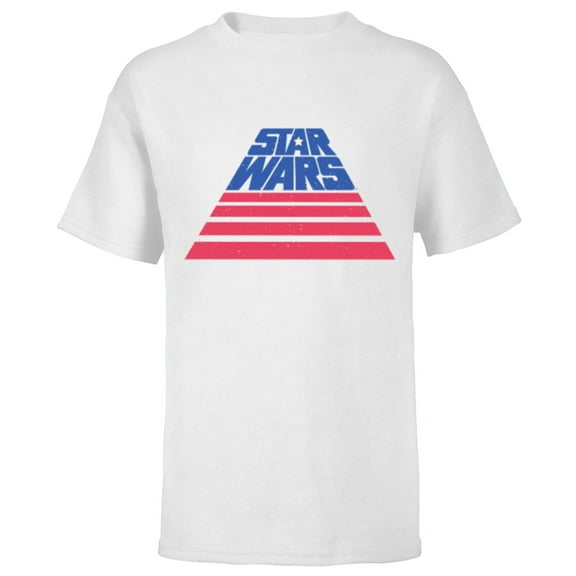 Star Wars Logo Broad Stripes July 4th Retro - Short Sleeve T-Shirt for Kids - Customized-White