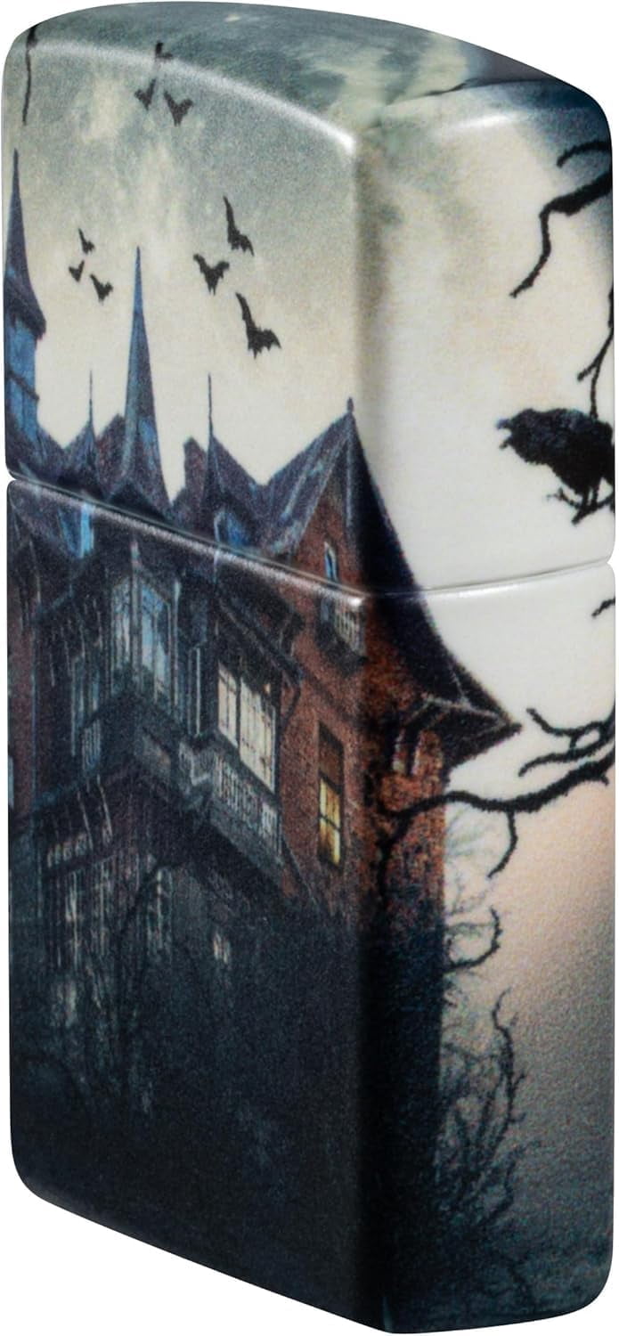 Zippo Lighter - Customized Message Haunted House - Glow-in-The-Dark Green 48922
